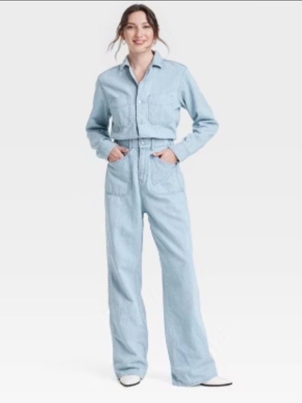 Women's Denim Baggy Jumpsuit - Universal Thread